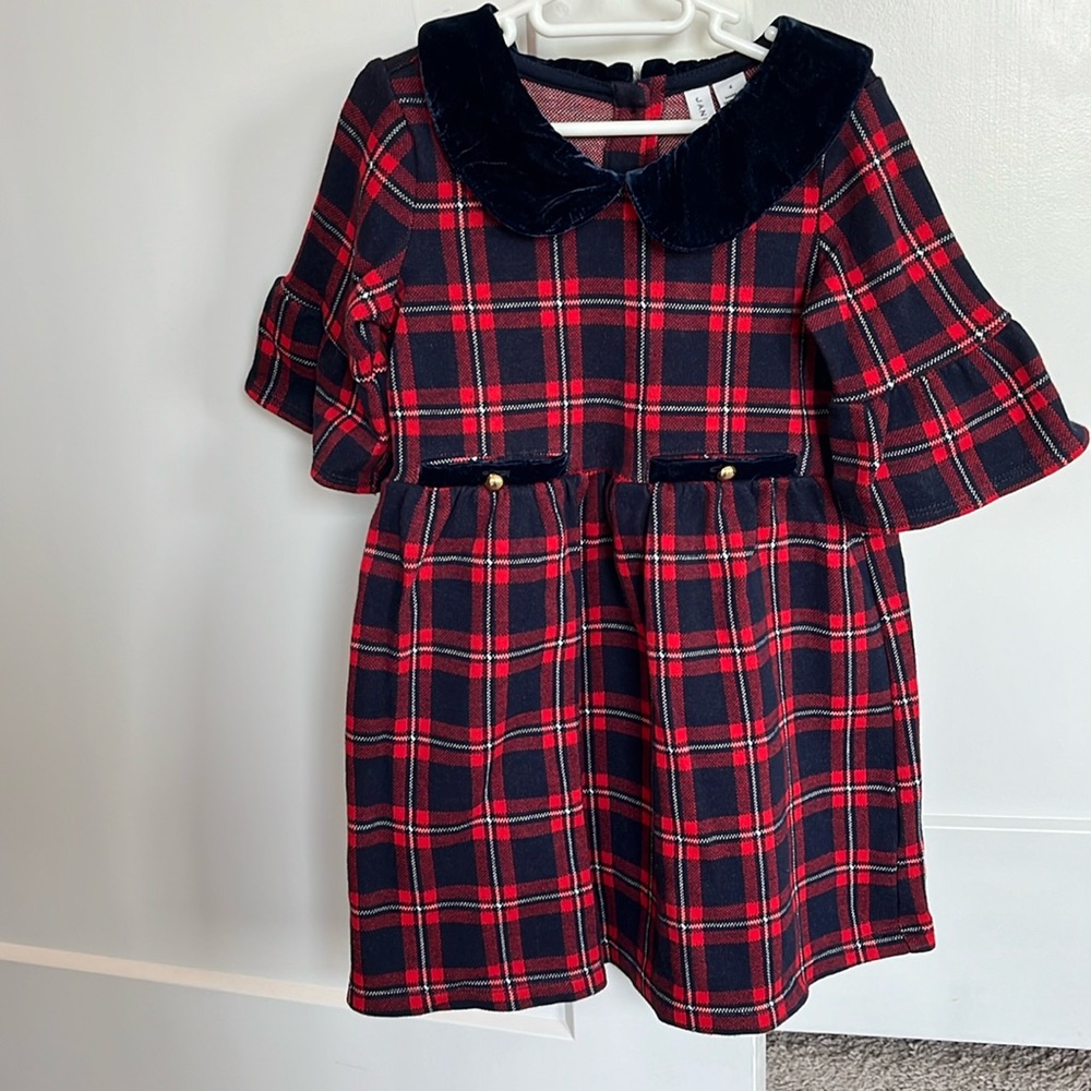 Janie and Jack PLAID JACQUARD DRESS in 4T. Excellent condition.